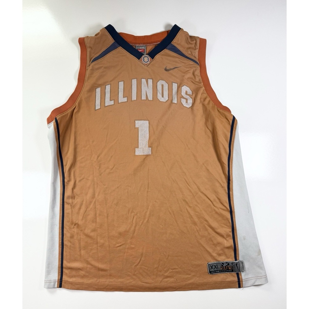 Nike Elite Illinois Fighting Illini Basketball Jersey #1 Size XXL 2XL
